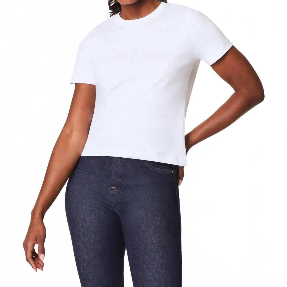 NEW SPANX cool cotton crewneck tee in white